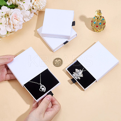 Cardboard Jewelry Set Drawer Boxes CON-WH0099-76C-1