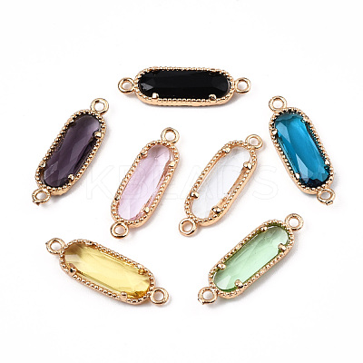 70Pcs 7 Colors K9 Glass Connector Charms GLAA-N038-17-1