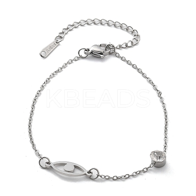 201 Stainless Steel Cable Chain Bracelets BJEW-H205-01B-P-1