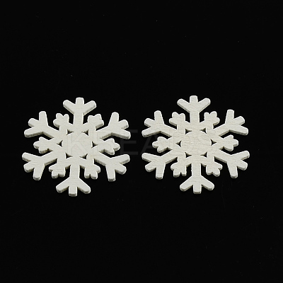 Dyed Snowflake Wood Cabochons WOOD-R240-20-1
