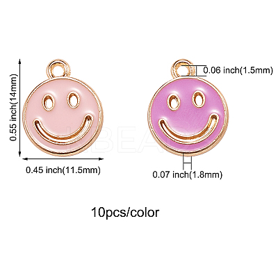 100Pcs 10 Colors Alloy Enamel Pendants ENAM-CJ0001-75-1
