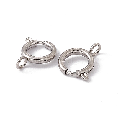Non-Tarnish 201 Stainless Steel Spring Ring Clasps STAS-J401-LD022-12-1