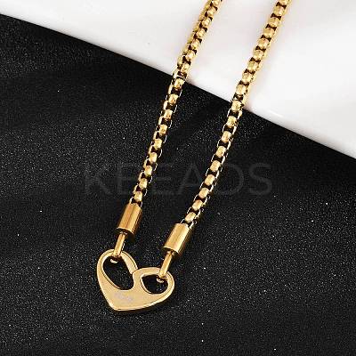 Mother's Day 304 Stainless Steel Mom Heart Pendant Necklaces for Women NJEW-Z079-01G-1