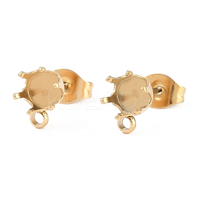 304 Stainless Steel Flat Round Stud Earring Findings STAS-D389-04D-G-1