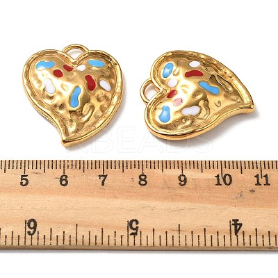 304 Stainless Steel Enamel Pendants STAS-D373-04G-1
