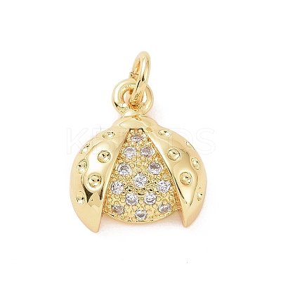 Brass Micro Pave Cubic Zirconia Charms KK-C012-44G-1