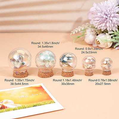 5 Sets 5 Style Round Iridescent Glass Dome Cover AJEW-DR0001-08-1