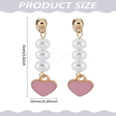 1 Pair Shell Pearl Dangle Earrings EJEW-LP0010-03-1