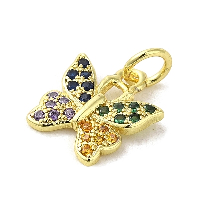 Real 18K Gold Plated Brass Pave Cubic Zirconia Pendants KK-M283-11G-02-1
