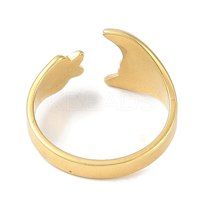 Ion Plating(IP) 304 Stainless Steel Enamel Cuff Finger Rings RJEW-L107-082G-01-1