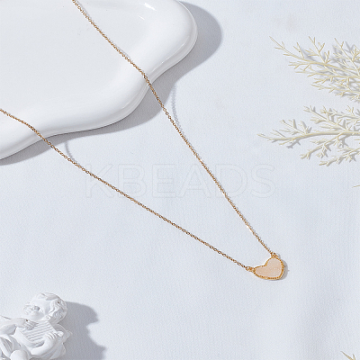 1Pc Brass & Druzy Resin Heart Pendant Necklaces NJEW-LP0009-36-1
