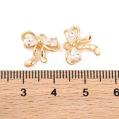 Brass Micro Pave Cubic Zirconia Charms KK-S389-03G-04-1