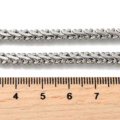 5MM 304 Stainless Steel Wheat Chain Necklaces for Men STAS-V011-02P-1