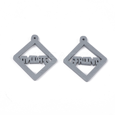 Spray Painted Wood Pendants WOOD-T017-05E-1