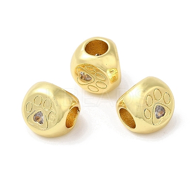 Rack Plating Brass Micro Pave Cubic Zirconia European Beads KK-F854-02G-03-1
