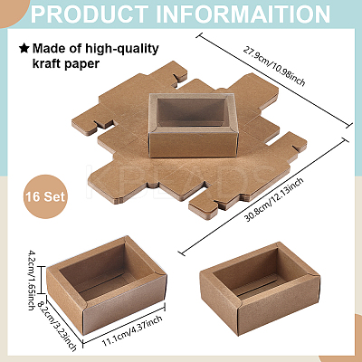 Kraft Paper Cardboard Gift Drawer Boxes CON-WH0085-129A-1
