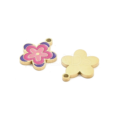 304 Stainless Steel Enamel Pendants STAS-D384-05B-G-1