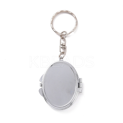 Iron Folding Mirror Keychain LS-DIY-D079-01C-1