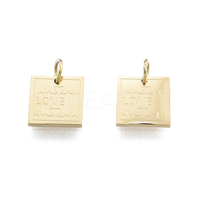 Ion Plating(IP) 304 Stainless Steel Charms STAS-T060-18G-1