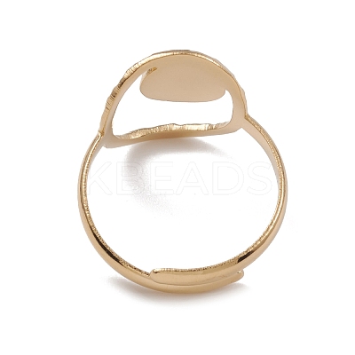 Ion Plating(IP) 304 Stainless Steel Hollow Oval Cuff Ring Findings RJEW-G285-19G-1