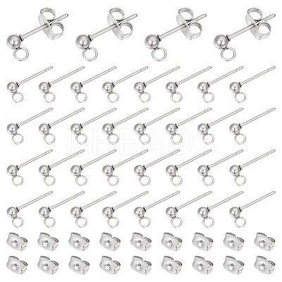 304 Stainless Steel Stud Earring Findings STAS-UN0015-57A-1