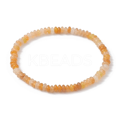 Natural Red Aventurine Rondelle Beaded Stretch Bracelets BJEW-JB09980-07-1