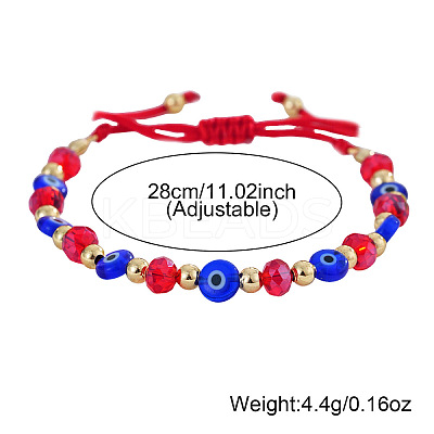 Evil Eye Handmade Lampwork & Faceted Glass Bead Braided Bracelets GH2736-1-1