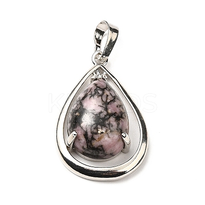 Natural Rhodonite Pendants G-B033-04P-16-1