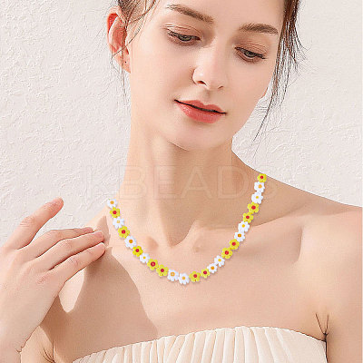 150Pcs 2 Colors Handmade Millefiori Glass Bead Strands LAMP-CA0001-14-1