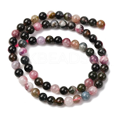 Natural Multicolor Tourmaline Beads Strands G-K402-A01-6mm-1