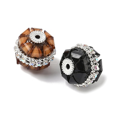 Acrylic Rhinestone Flower Ball Beads OACR-H053-01-1