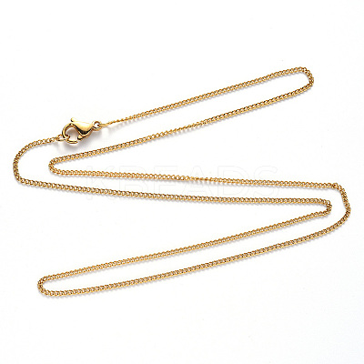 304 Stainless Steel Curb Chain Necklace NJEW-S420-001B-G-1