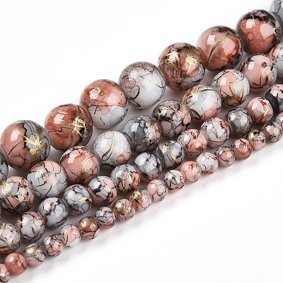 Baking Paint Glass Beads Strands DGLA-N003-10mm-B05-1