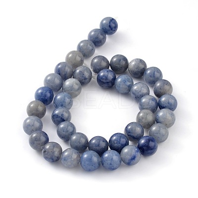 Dyed & Heated Natural Blue Aventurine Round Bead Strands X-G-M248-6mm-01-1