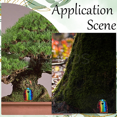 Wood Fairy Door for Garden Yard Tree Decoration AJEW-WH20002-58C-1