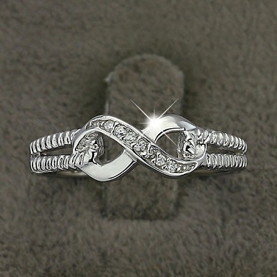 Brass & Clear Cubic Zirconia Finger Rings for Women FS-WGA713C-05-1