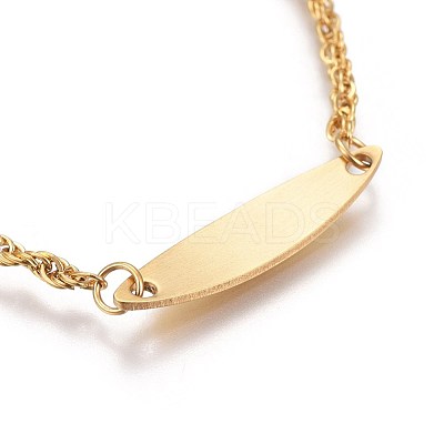 Ion Plating(IP) 304 Stainless Steel ID Bracelets BJEW-L637-11-G-1