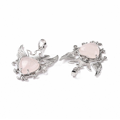 Natural Rose Quartz Pendants G-P496-04P-15-1