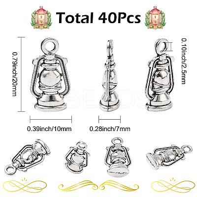 40Pcs Tibetan Style Zinc Alloy Pendants Sets TIBEP-SC0003-35AS-1
