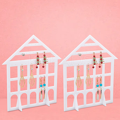 Detachable Lovely House Acrylic Earring Display Stands EDIS-WH0029-48B-1