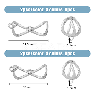 16Pcs 8 Style Rack Plating Brass Clip-on Earring Findings KK-FH0005-37-1