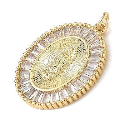 Brass Micro Pave Cubic Zirconia Pendants KK-Q068-31A-G-1