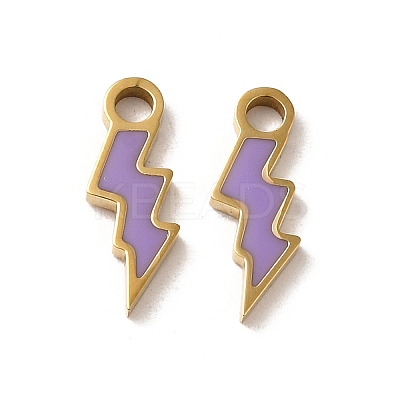 304 Stainless Steel Enamel Charms STAS-L022-332G-1