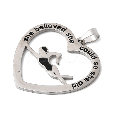 304 Stainless Steel Enamel Pendants STAS-H247-07P-01-1
