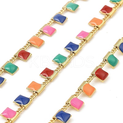 Brass Rectangle Link Chains CHC-C007-03G-01-1