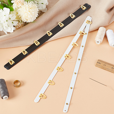 2 Pairs 2 Colors Iron Corset Busk with Golden 201 Stainless Steel Buttons FIND-OC0002-36A-1