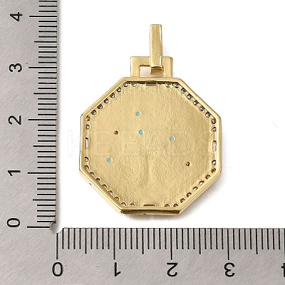 Rack Plating Brass Micro Pave Cubic Zirconia Pendants ZIRC-F142-20G-01-1