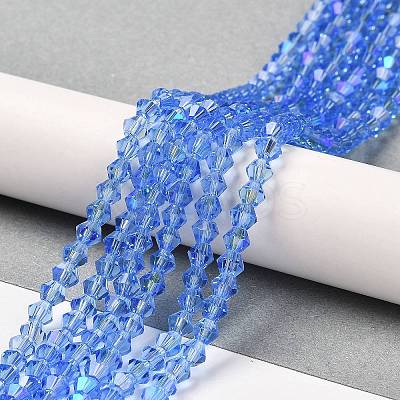 Transparent Electroplate Glass Beads Strands EGLA-A039-T4mm-L07-1