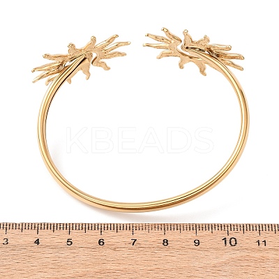 304 Stainless Steel Cuff Bangles for Women BJEW-Z157-01G-01-1