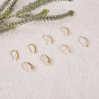 4 Pairs 4 Style Brass Micro Pave Clear Cubic Zirconia Earring Hooks KK-SZ0004-62-1